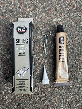 Герметик K2 Siltec силиконовый 90г черный +300 градусов фото товару